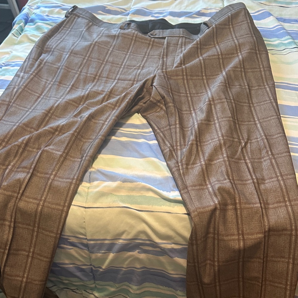 Men's Brown Plaid Pants